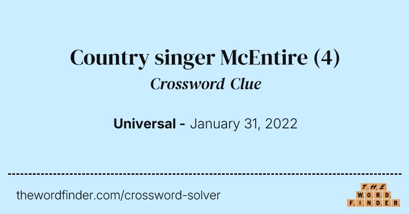Country singer McEntire crossword clue image