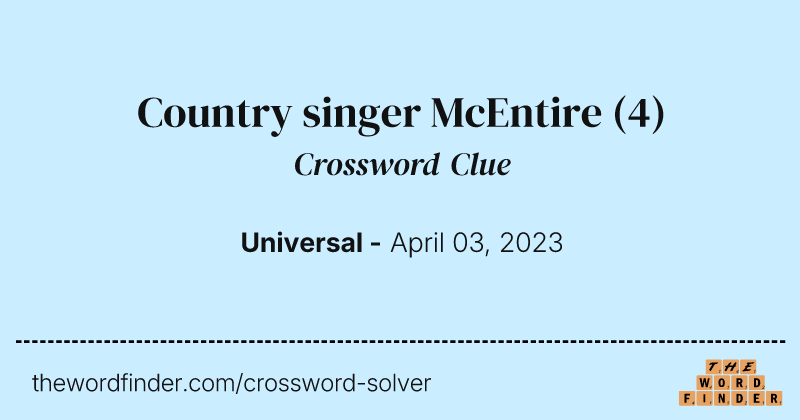 Country singer McEntire crossword clue image