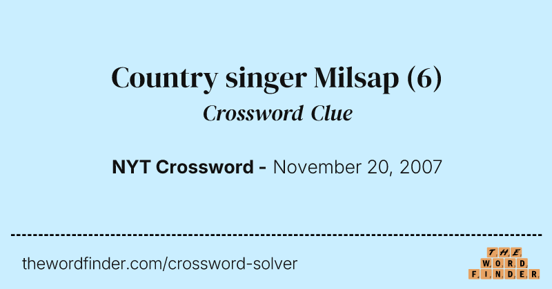 Country singer Milsap crossword clue image