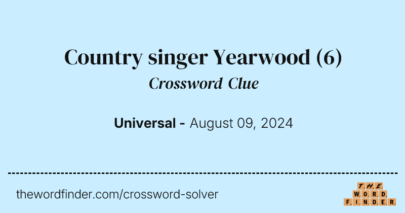 Country singer Yearwood crossword clue image