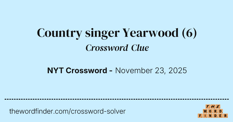 Country singer Yearwood crossword clue image