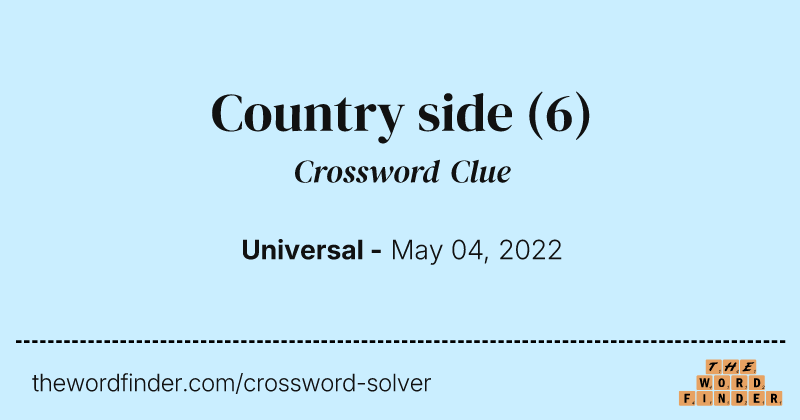 Country side crossword clue image