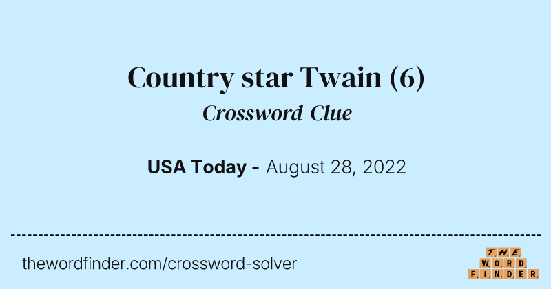 Country star Twain crossword clue image