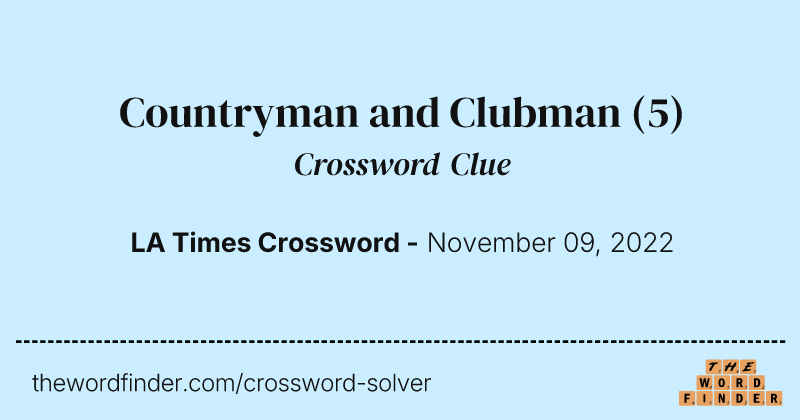 Countryman and Clubman crossword clue image