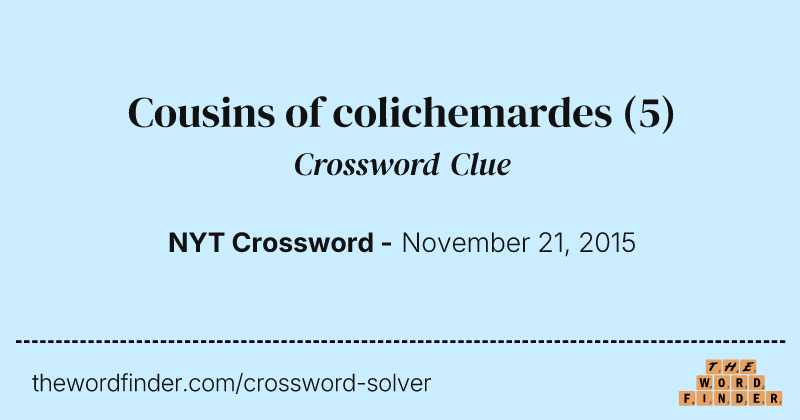 Cousins of colichemardes crossword clue image