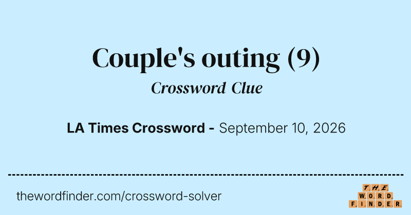 Couple's outing crossword clue image