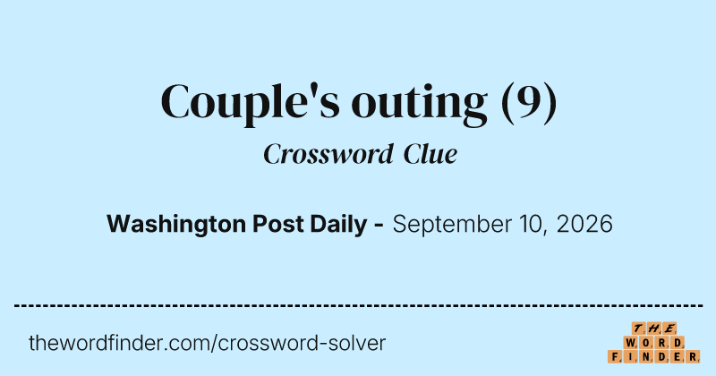 Couple's outing crossword clue image