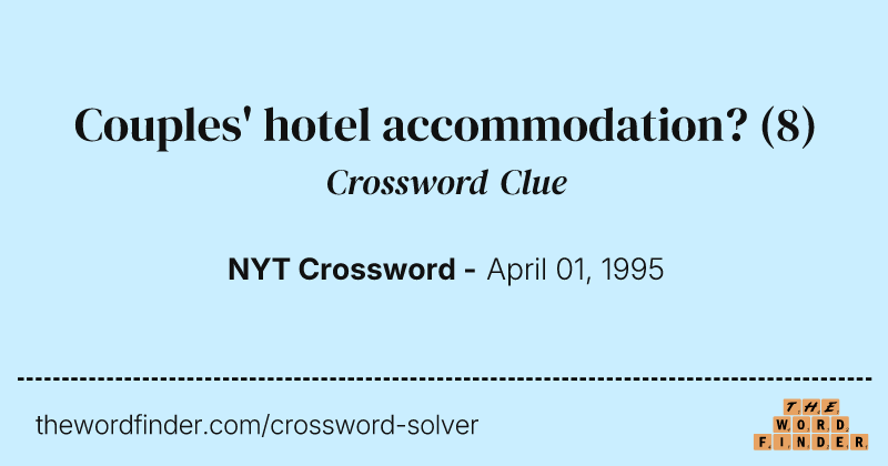 Couples' hotel accommodation? crossword clue image