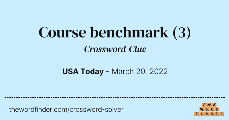 Course benchmark crossword clue image