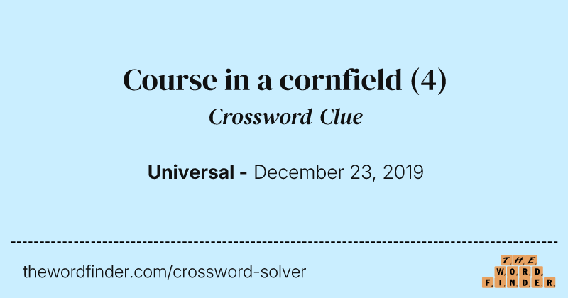 Course in a cornfield crossword clue image