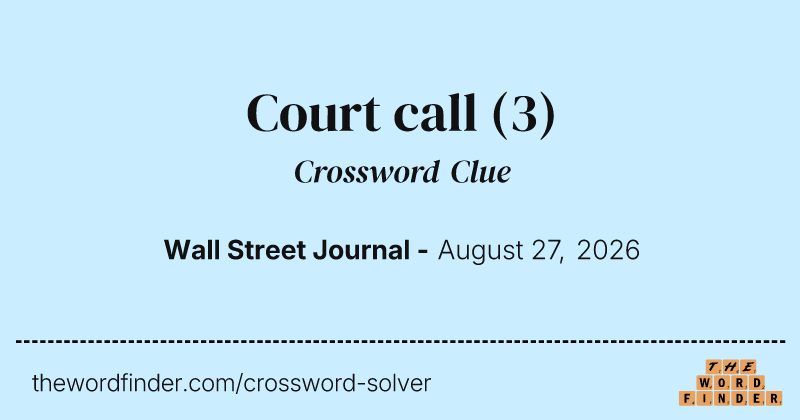 Court call crossword clue image