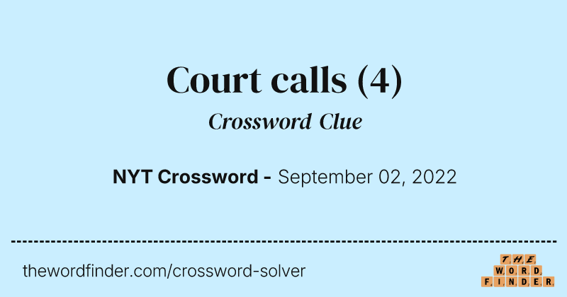 Court calls crossword clue image