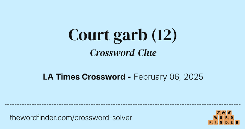 Court garb crossword clue image