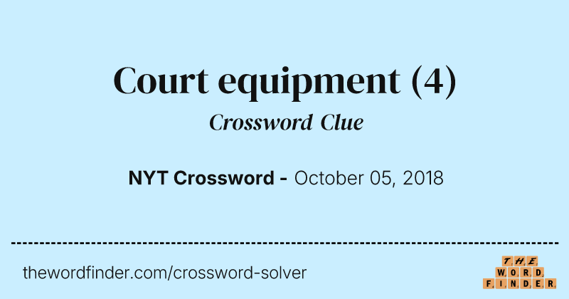 Court equipment crossword clue image