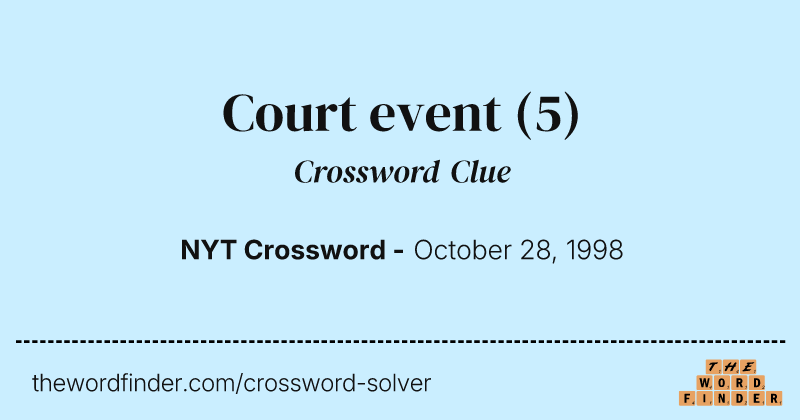 Court event crossword clue image