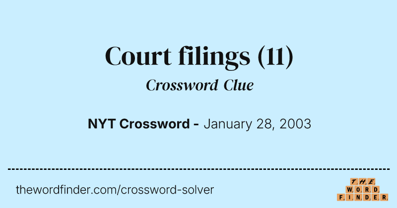 Court filings crossword clue image