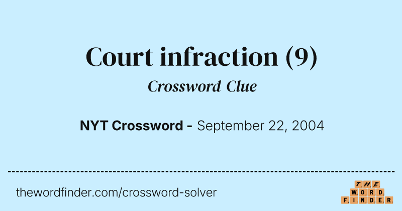 Court infraction crossword clue image