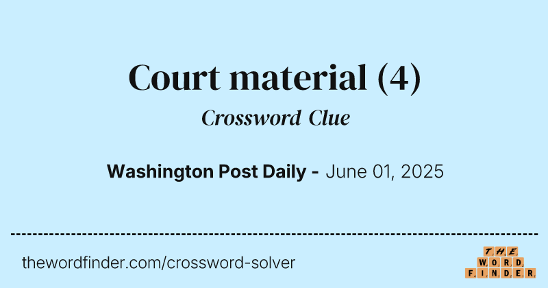 Court material crossword clue image