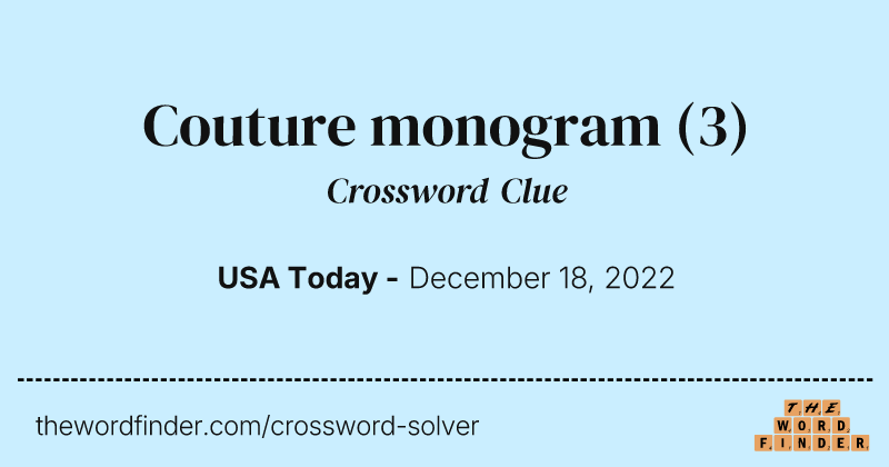 Couture monogram crossword clue image