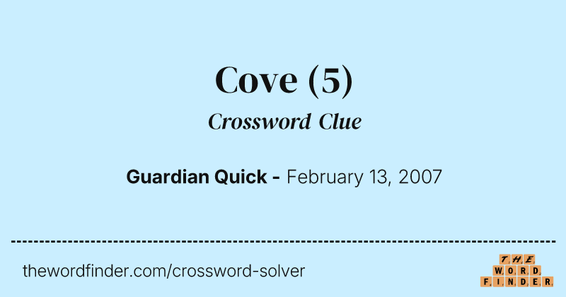 Cove crossword clue image