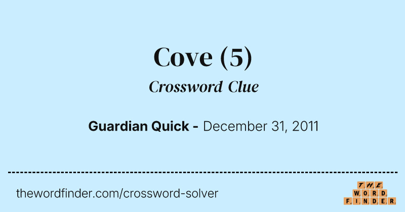 Cove crossword clue image