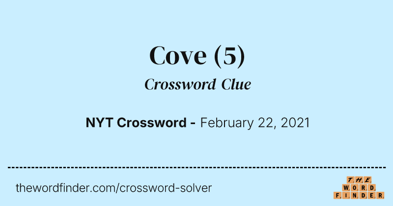 Cove crossword clue image