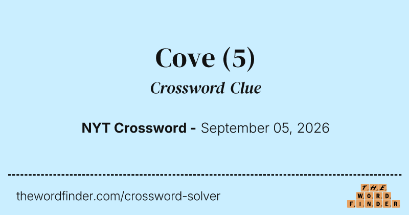 Cove crossword clue image