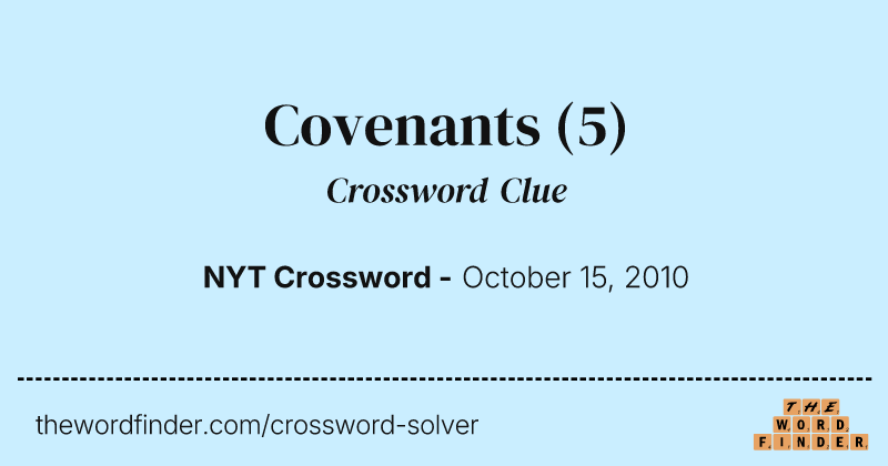 Covenants crossword clue image