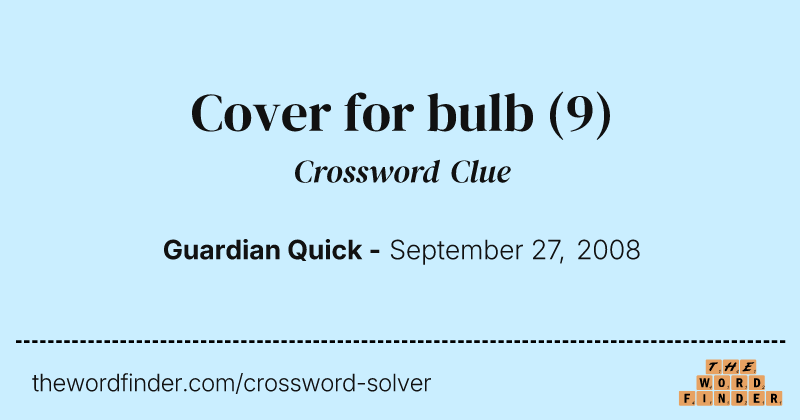 Cover for bulb crossword clue image