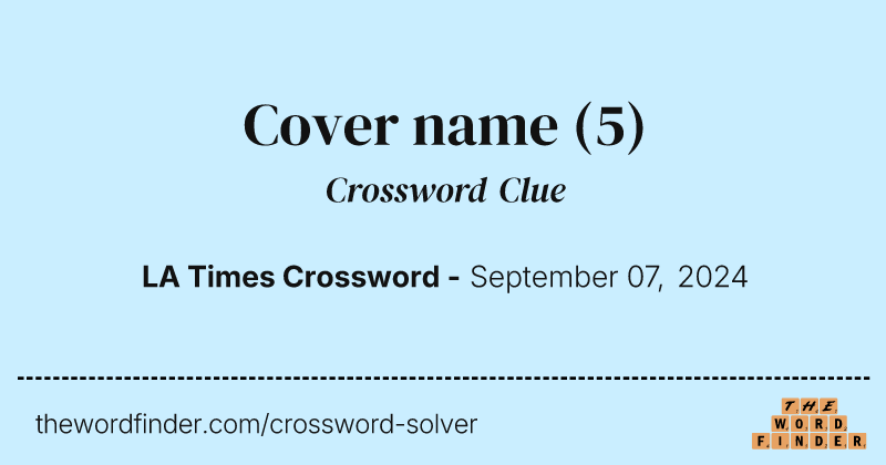 Cover name crossword clue image
