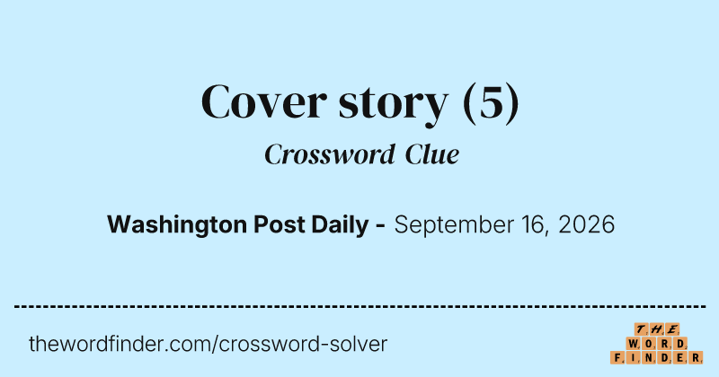 Cover story crossword clue image
