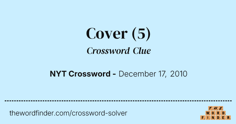 Cover crossword clue image