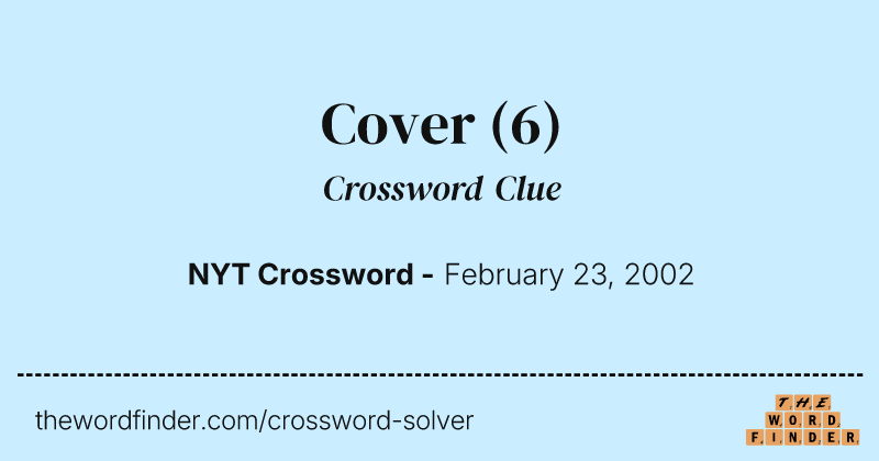 Cover crossword clue image