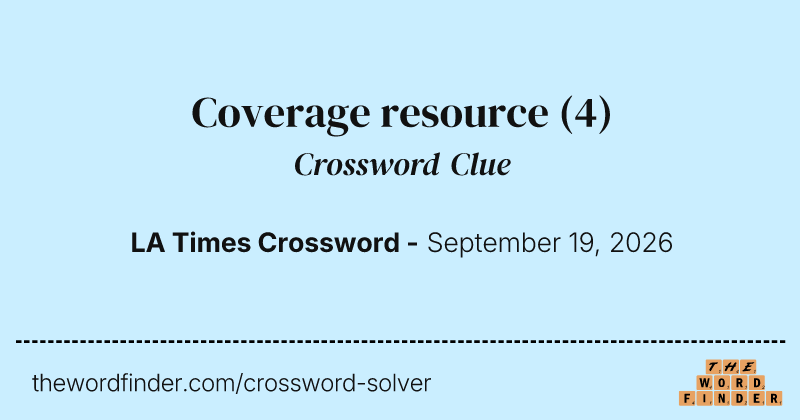 Coverage resource crossword clue image