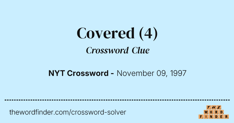 Covered crossword clue image