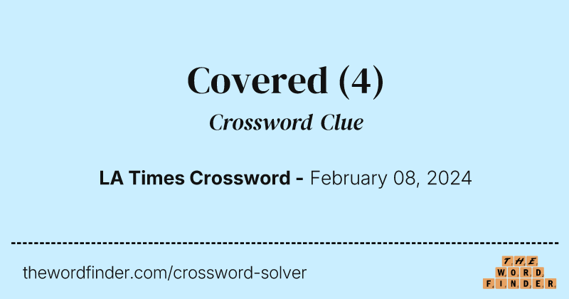 Covered crossword clue image