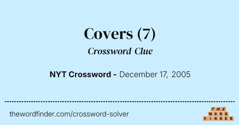Covers crossword clue image