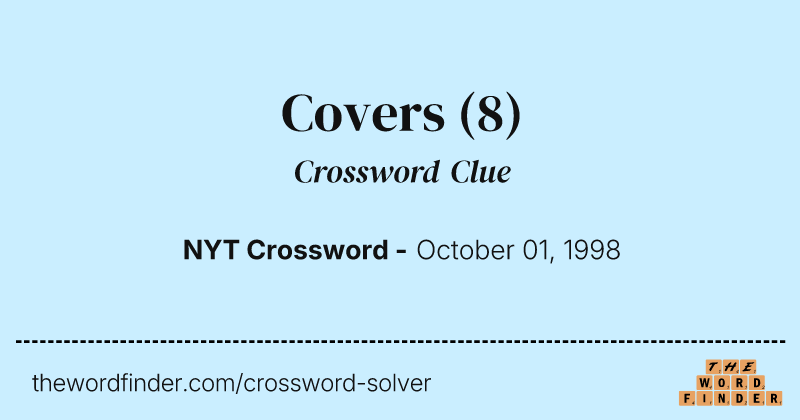 Covers crossword clue image