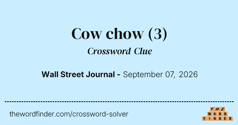 Cow chow crossword clue image