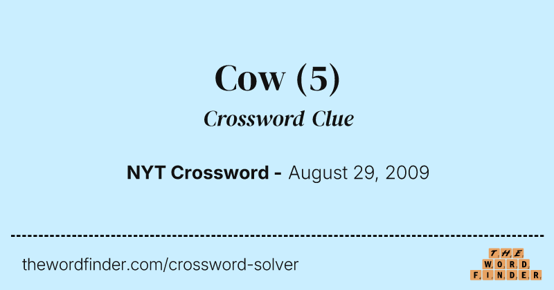 Cow crossword clue image