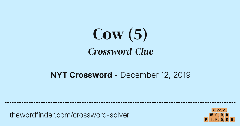 Cow crossword clue image