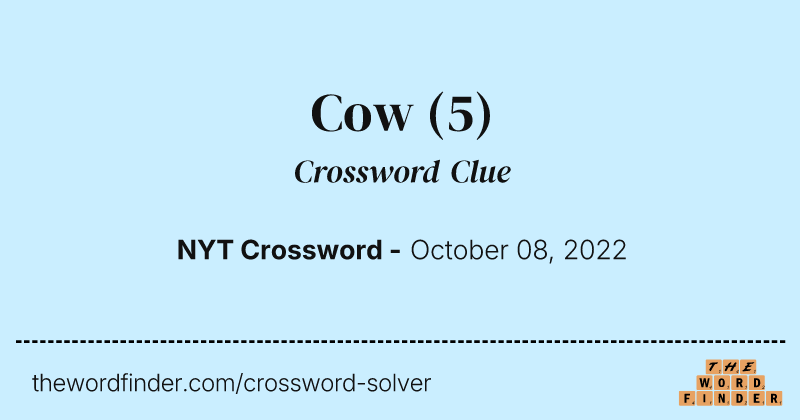 Cow crossword clue image