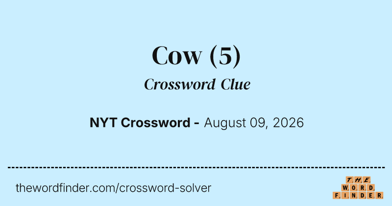 Cow crossword clue image