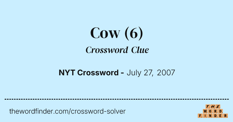 Cow crossword clue image