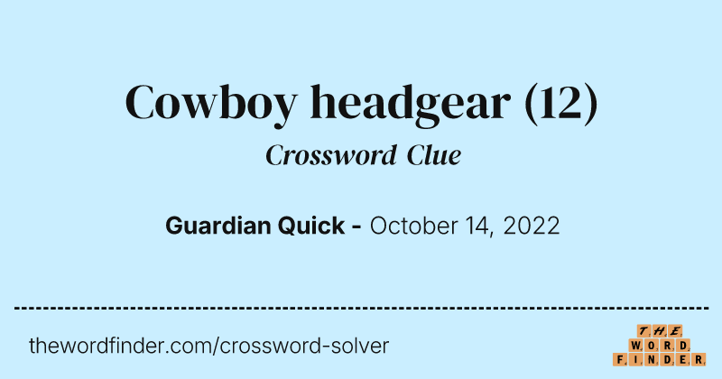 Cowboy headgear crossword clue image