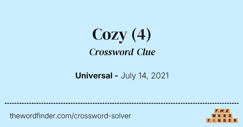 Cozy crossword clue image