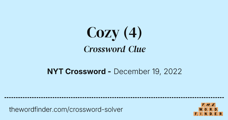 Cozy crossword clue image