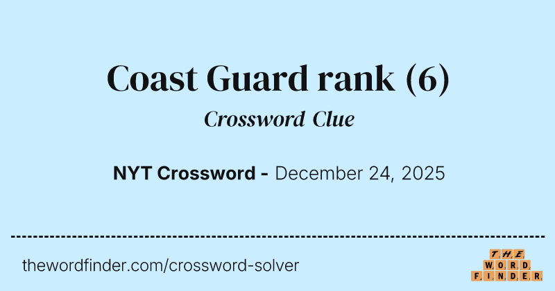 Coast Guard rank crossword clue image