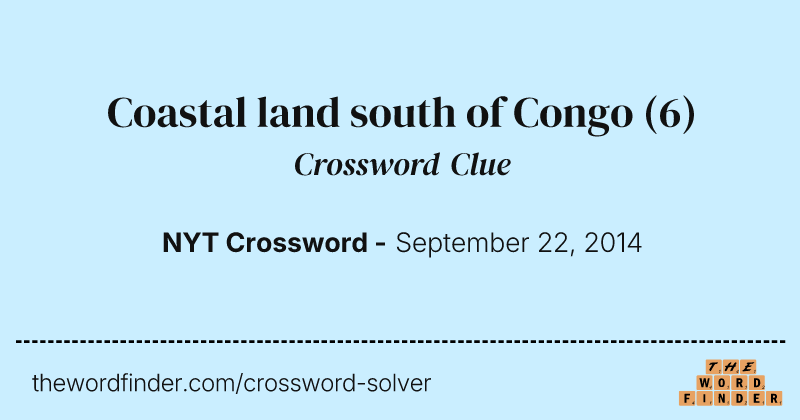 Coastal land south of Congo crossword clue image