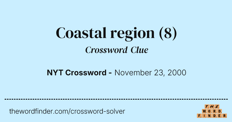 Coastal region crossword clue image